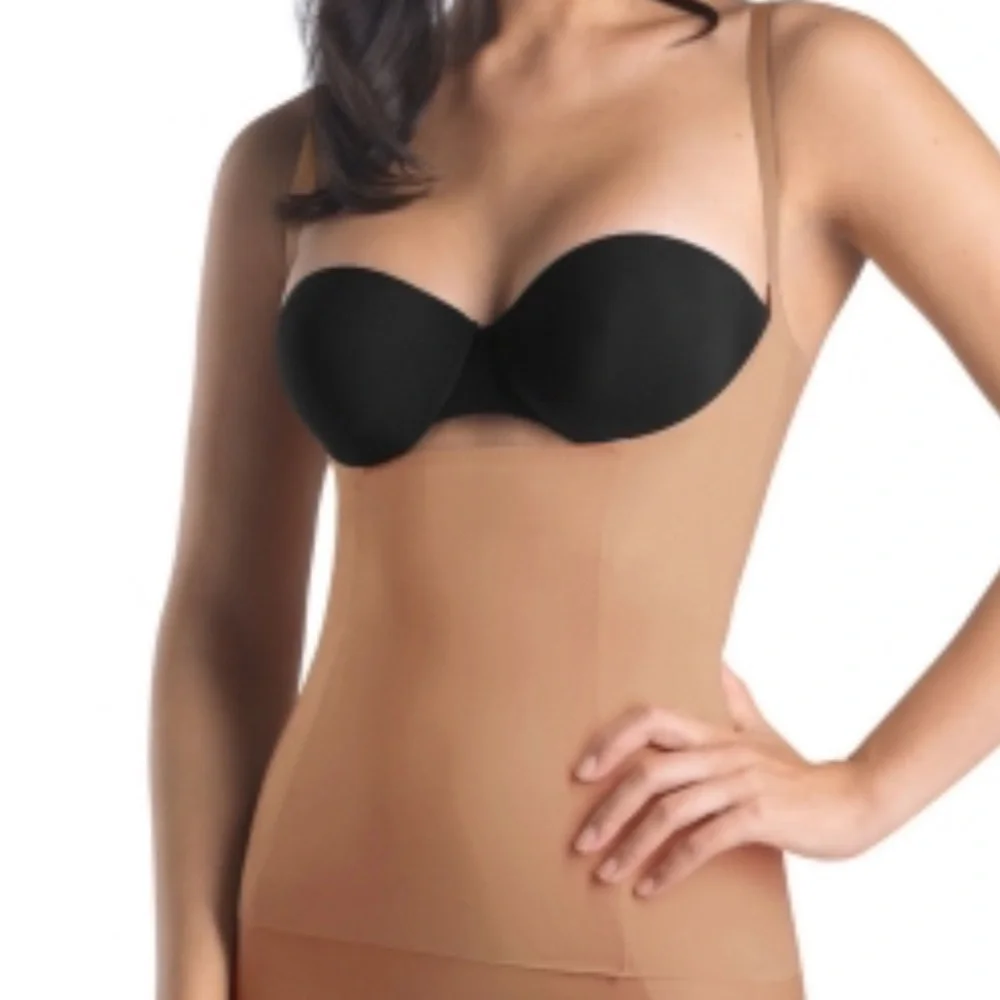 Hanro XL Natural Shape Open Bust Shaper Cami Super Smooth Soft Nude Tan - Picture 4 of 4